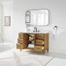 Altair Clara 48 Single Bathroom Vanity with Top Weathered Brown Open Drawer