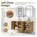 Altair Clara 60 Double Bathroom Vanity with Top Weathered Brown Soft Close Drawer