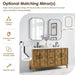 Altair Clara 60 inch Double Bathroom Vanity with Top Weathered Brown Optional Matching Mirrors