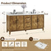 Altair Clara 72 Double Bathroom Vanity with Top Weathered Brown Dimension