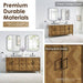 Altair Clara 72 inch Double Bathroom Vanity with Top Weathered Brown Durable Material