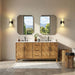 Altair Clara 72 inch Double Bathroom Vanity with Top Weathered Brown Front View
