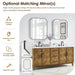 Altair Clara 72 inch Double Bathroom Vanity with Top Weathered Brown Optional Matching Mirrors