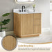 Altair Clayton 36 inch Single Bathroom Vanity with Top Washed Light Brown Corner View Deatil