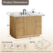 Altair Clayton 48 Single Bathroom Vanity with Top Washed Light Brown Dimension