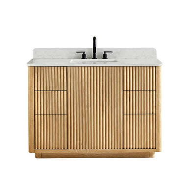 Altair Clayton 48 Single Bathroom Vanity with Top Washed Light Brown Front View