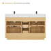 Altair Clayton 60 Double Bathroom Vanity with Top Washed Light Brown Back View