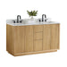 Altair Clayton 60 Double Bathroom Vanity with Top Washed Light Brown Corner View