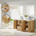 Altair Clayton 60 Double Bathroom Vanity with Top Washed Light Brown Open Drawer