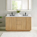 Altair Clayton 60 inch Double Bathroom Vanity with Top Washed Light Brown Front View