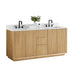 Altair Clayton 72 Double Bathroom Vanity with Top Washed Light Brown Corner View