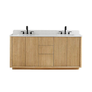 Altair Clayton 72 Double Bathroom Vanity with Top Washed Light Brown Front View