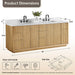 Altair Clayton 84 Double Bathroom Vanity with Top Washed Light Brown Dimension