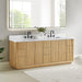 Altair Clayton 84 inch Double Bathroom Vanity with Top Washed Light Brown Corner View