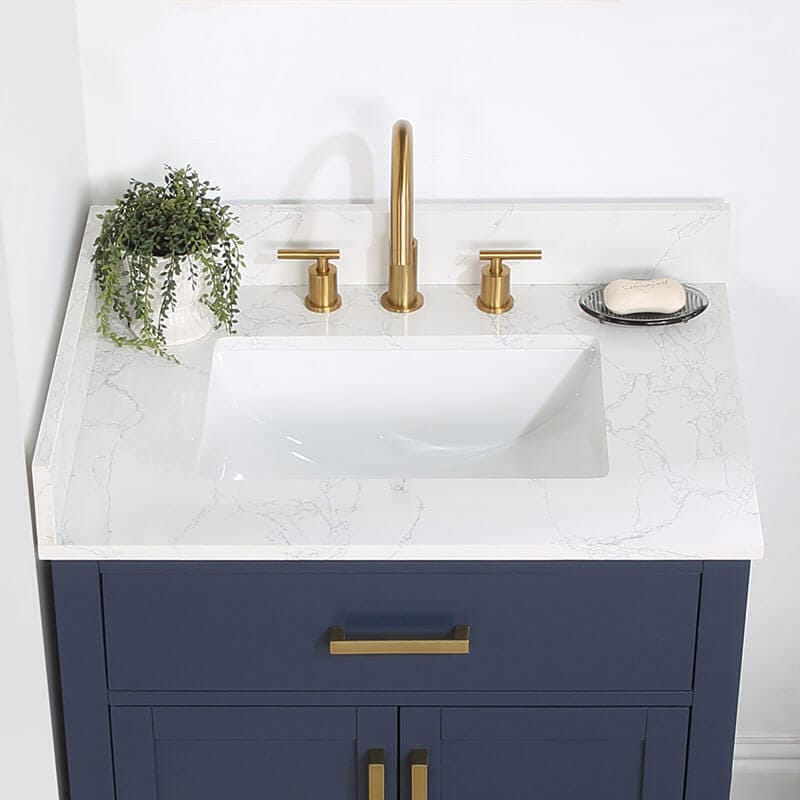 Altair Gavino 30 inch Single Bathroom Vanity with Top Royal Blue Countertop