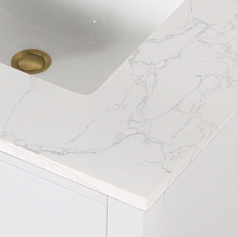 Altair Gavino 30 inch Single Bathroom Vanity with Top White Countertop Close Up
