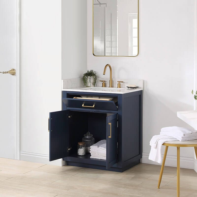 Altair Gavino 30 Single Bathroom Vanity with Top Royal Blue Open