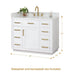 Altair Gavino 42 inch Single Bathroom Vanity with Top White Dimensions