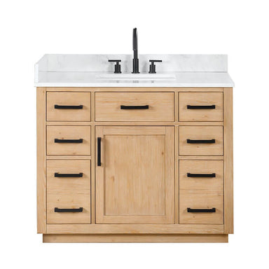 Altair Gavino 42 Single Bathroom Vanity with Top Light Brown Front View