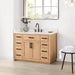 Altair Gavino 48 inch Single Bathroom Vanity with Top Light Brown Corner View