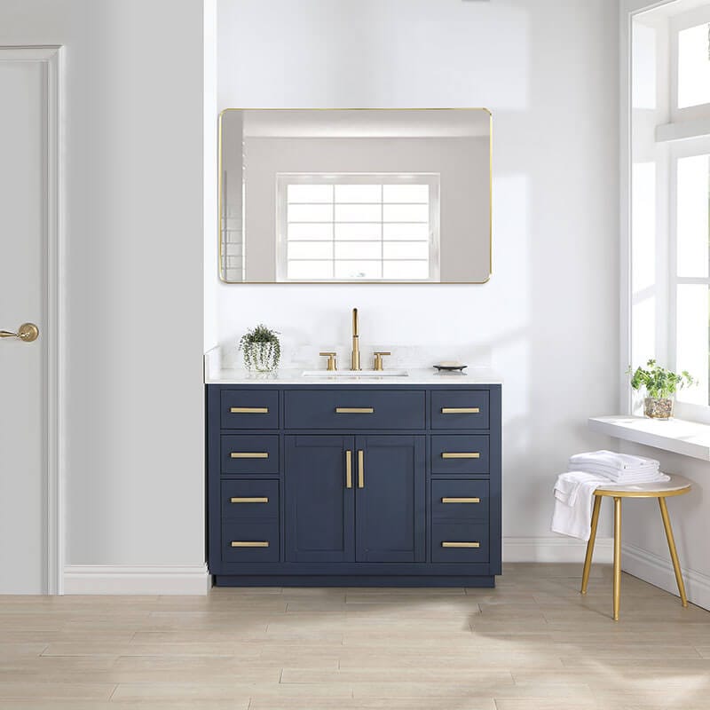 Altair Gavino 48 inch Single Bathroom Vanity with Top Royal Blue Front View