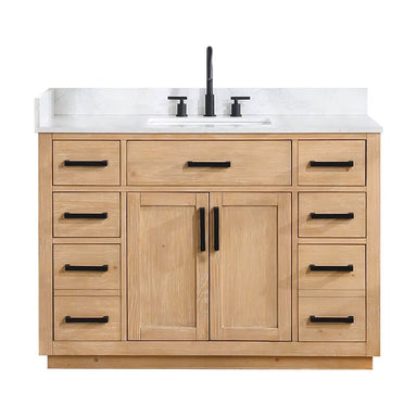 Altair Gavino 48 Single Bathroom Vanity with Top Light Brown Front View