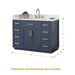 Altair Gavino 48 Single Bathroom Vanity with Top Royal Blue Dimensions