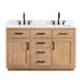 Altair Gavino 54 Double Bathroom Vanity with Top Light Brown Front View