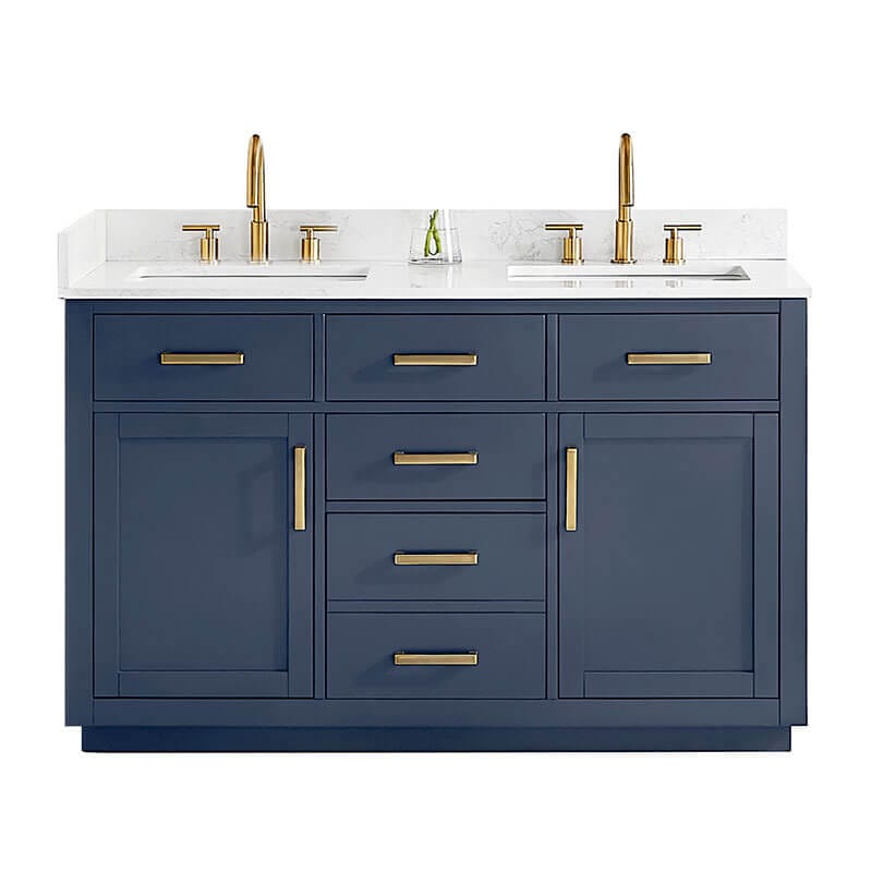 Altair Gavino 54 Double Bathroom Vanity with Top Royal Blue Front View