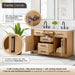 Altair Gavino 54 inch Double Bathroom Vanity with Top Light Brown Dimension Details