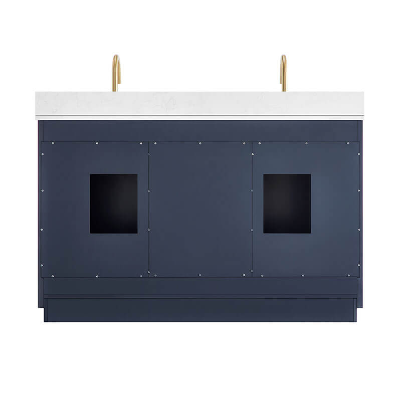 Altair Gavino 54 inch Double Bathroom Vanity with Top Royal Blue Back View