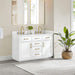 Altair Gavino 54 inch Double Bathroom Vanity with Top White Corner View