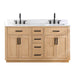 Altair Gavino 60 Double Bathroom Vanity with Top Light Brown Front View