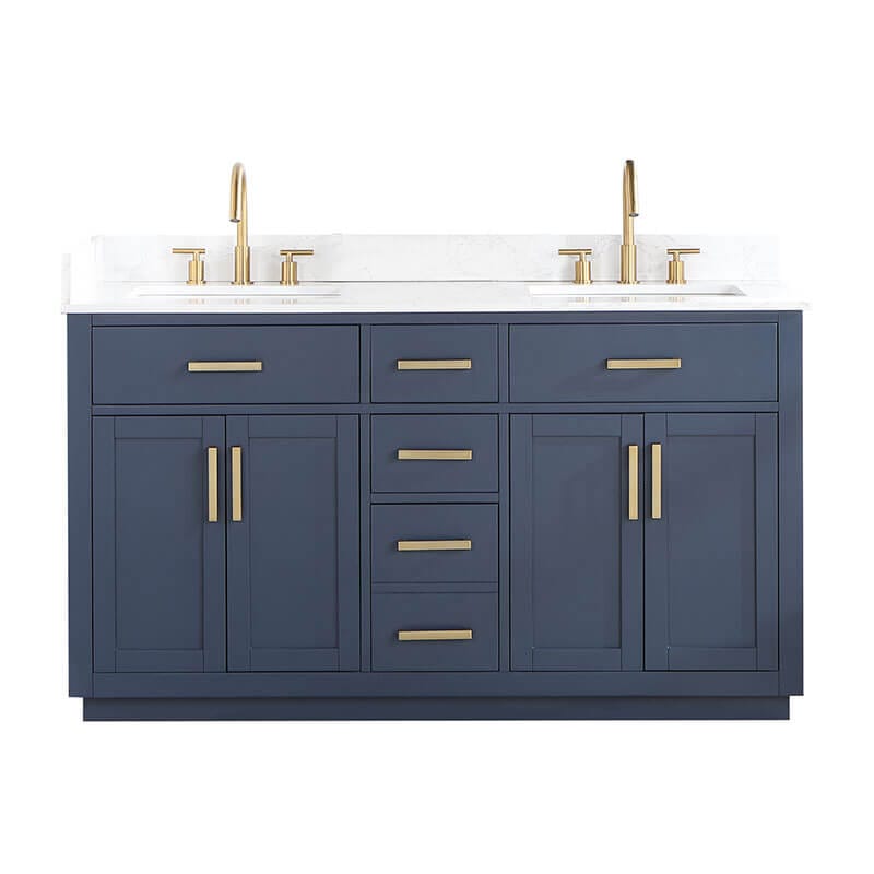 Altair Gavino 60 Double Bathroom Vanity with Top Royal Blue Front View