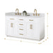 Altair Gavino 60 Double Bathroom Vanity with Top White Dimension