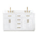 Altair Gavino 60 Double Bathroom Vanity with Top White Front View
