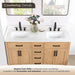 Altair Gavino 60 inch Double Bathroom Vanity with Top Light Brown Countertop