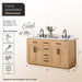 Altair Gavino 60 inch Double Bathroom Vanity with Top Light Brown Dimension
