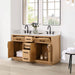 Altair Gavino 60 inch Double Bathroom Vanity with Top Light Brown Open Drawer