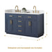 Altair Gavino 60 inch Double Bathroom Vanity with Top Royal Blue Side Splash