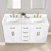 Altair Gavino 60 inch Double Bathroom Vanity with Top White Front Top View