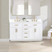 Altair Gavino 60 inch Double Bathroom Vanity with Top White Front View