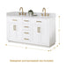 Altair Gavino 60 inch Double Bathroom Vanity with Top White Side Splash