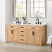 Altair Gavino 72 Double Bathroom Vanity with Top Ligth Brown Corner View