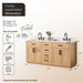 Altair Gavino 72 inch Double Bathroom Vanity with Top Ligth Brown Dimensions