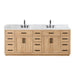 Altair Gavino 84 Double Bathroom Vanity with Top Light Brown Front View