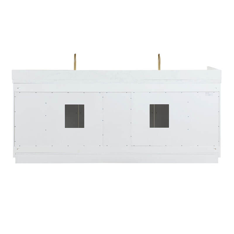Altair Gavino 84 Double Bathroom Vanity with Top White Back View