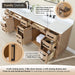 Altair Gavino 84 inch Double Bathroom Vanity with Top Light Brown Countertop Corner View