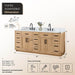Altair Gavino 84 inch Double Bathroom Vanity with Top Light Brown Dimension
