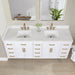 Altair Gavino 84 inch Double Bathroom Vanity with Top White Front View Countertop